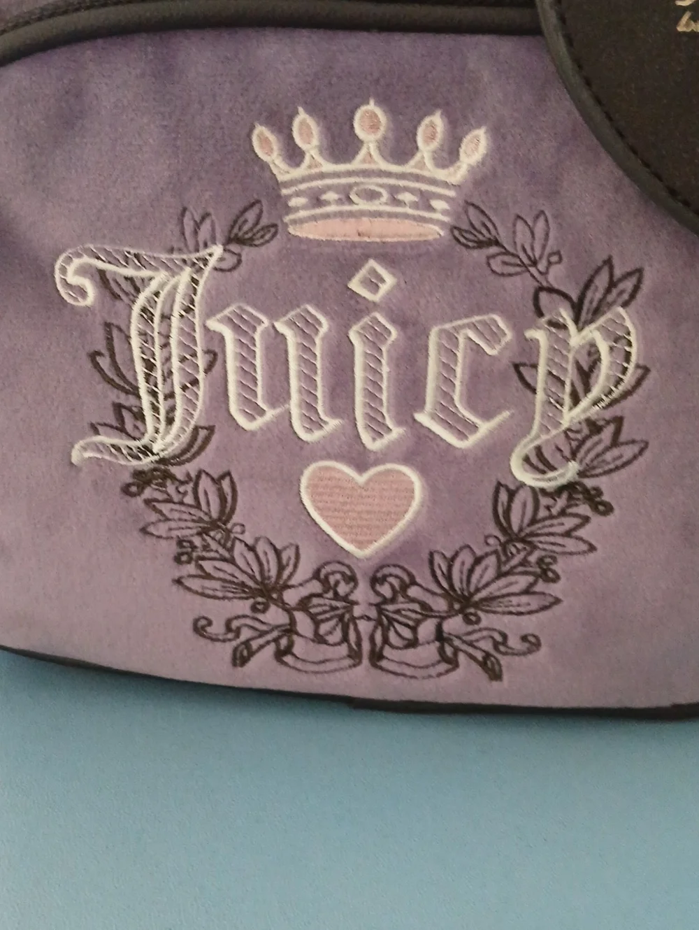 Juicy Couture Purple Velour Small Backpack with Heart Tag 12
